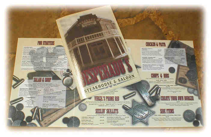 Desperado's Steakhouse & Saloon Menu